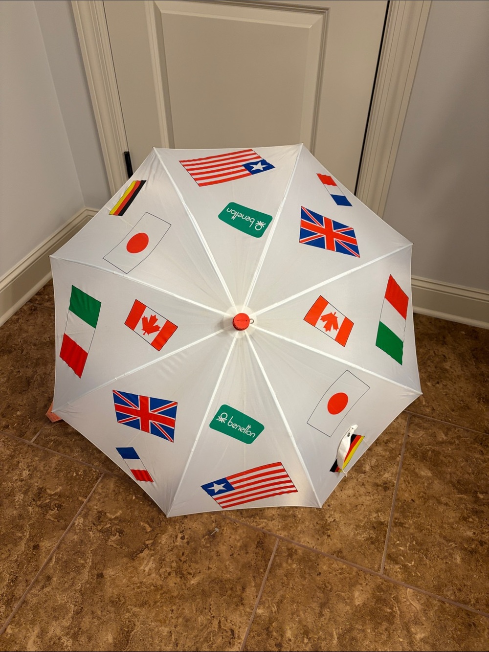 Vintage United Colors of Benetton "World Flags" Baton Umbrella